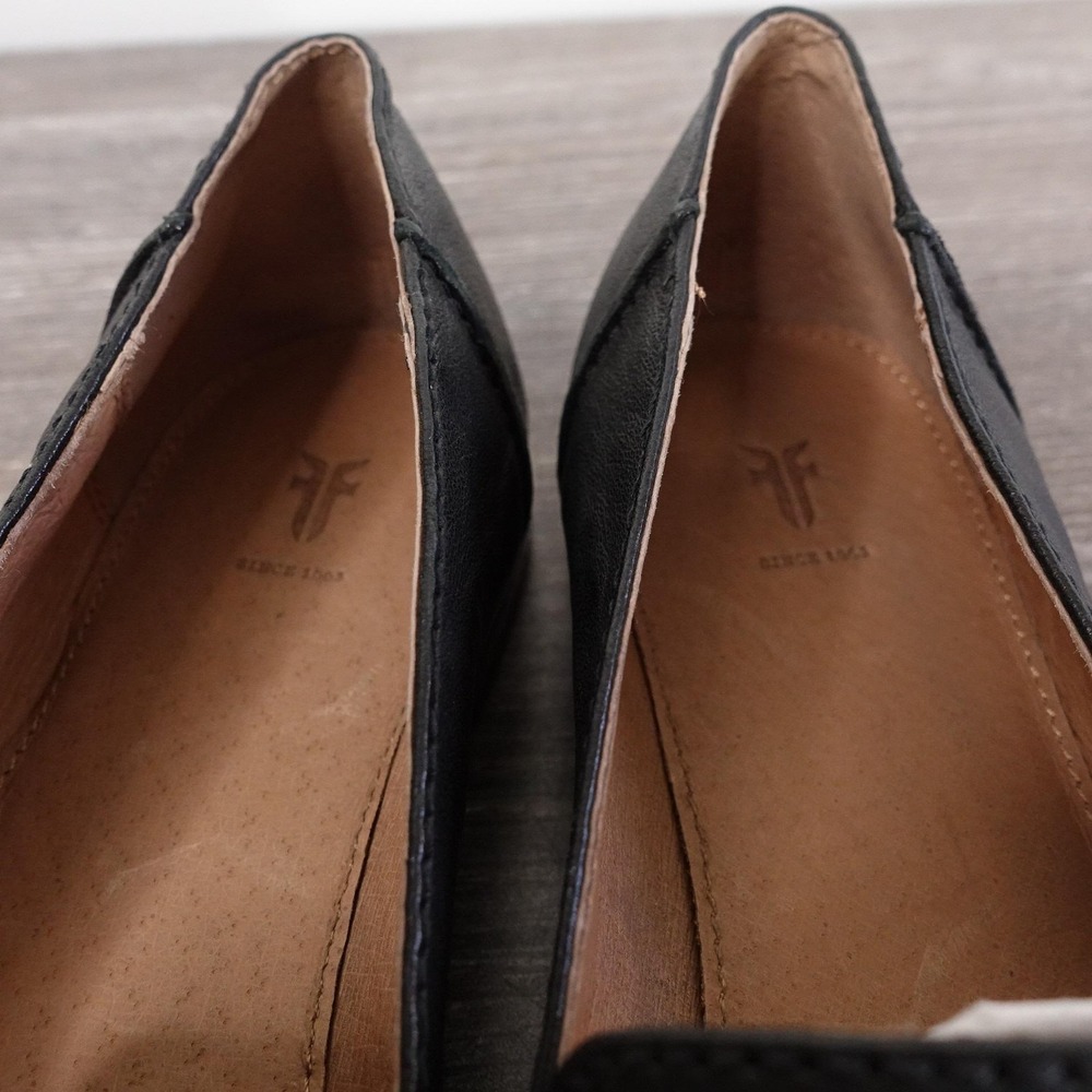 Frye Shoes Womens Size 6 Black Kenzie Venetian Loafer Slip On Leather Flats - Picture 4 of 10